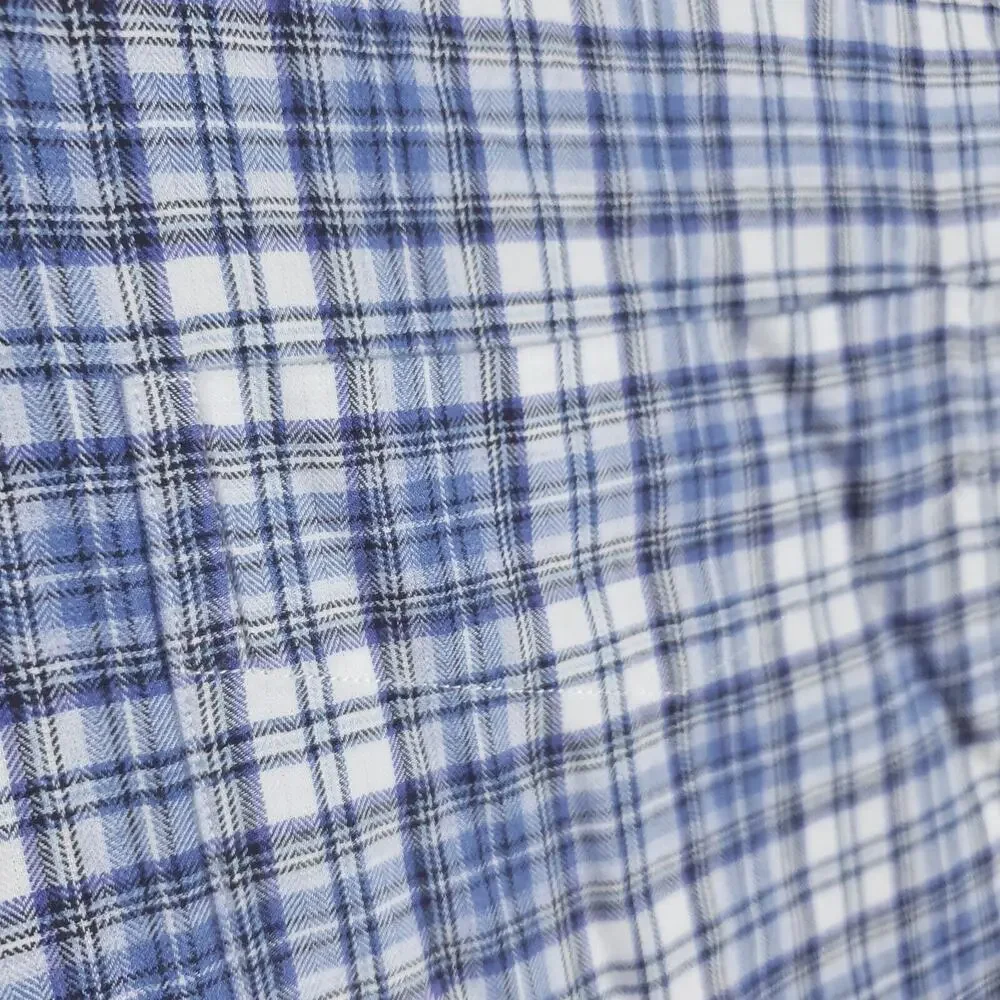 Polo Ralph Lauren Shirt Men XL Blue White Plaid Classic Fit Long Sleeve